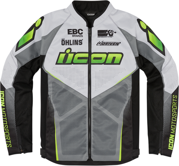 Bunda ICON Hooligan Ultrabolt bielo sivo čierna 