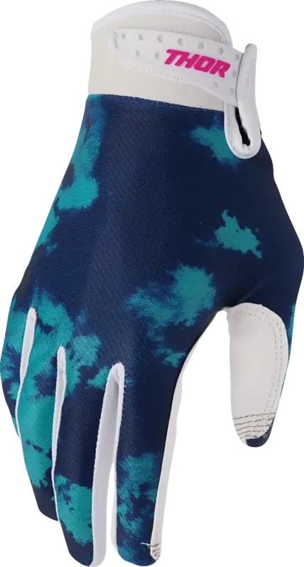 Rukavice THOR Launchmode Bleach bielo modré
