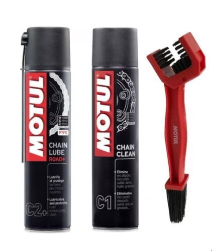 MOTUL akciový set MOTUL CHAIN LUBE PLUS a MOTUL CHAIN CLEAN s kefkou na čistenie reťaze