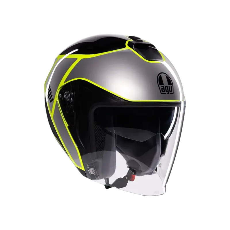 Otvorená prilba AGV Irides Davao čierno sivo fluo žltá