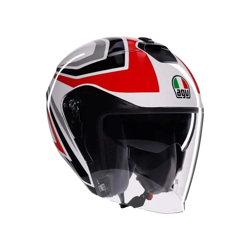 Otvorená prilba AGV Irides Tolosa čierno sivo červená