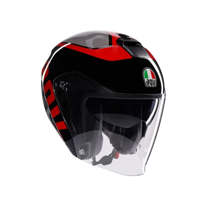Otvorená prilba AGV Irides Valenza sivo čierno červená