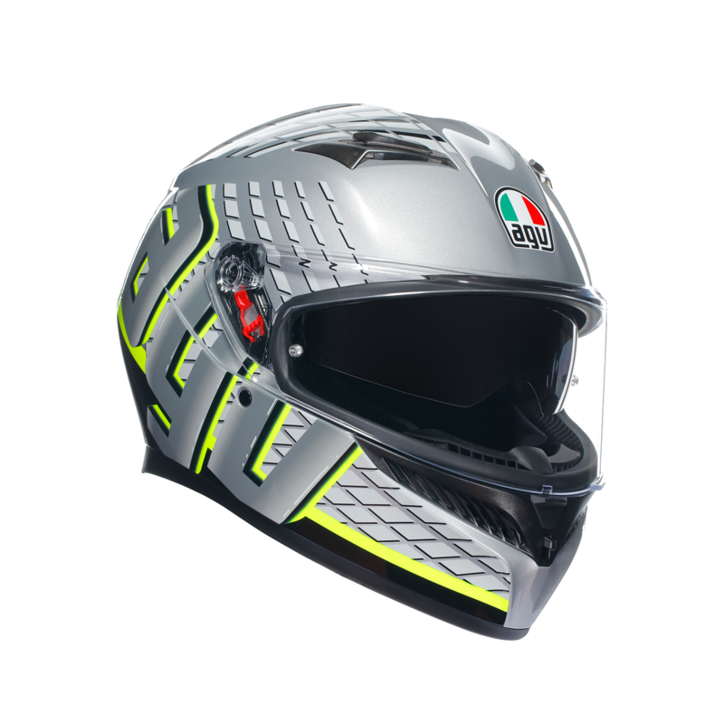 Prilba AGV K3 Fortify sivo čierno žltá fluo lesklá