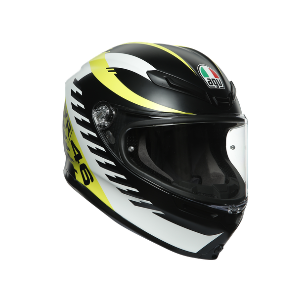Prilba AGV K6 Rapid 46 čierno bielo žltá matná Prilba AGV K6 Rapid 46 čierno bielo žltá matná