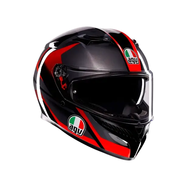 Prilba AGV K3 Striga čierno sivo červená Prilba AGV K3 Striga čierno sivo červená