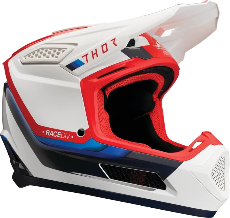 Prilba THOR Fleet Defy bielo červeno modrá