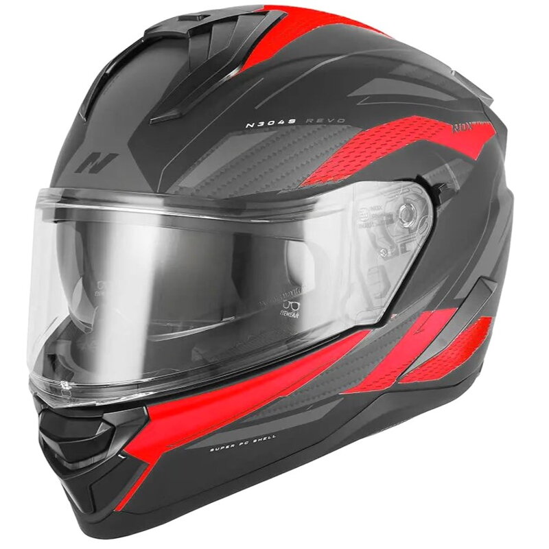 Prilba NOX N304S Revo čierno červená matná