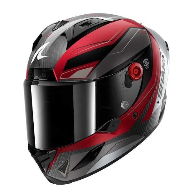 Prilba SHARK Aeron Mekarium karbónovo červeno sivá DRS