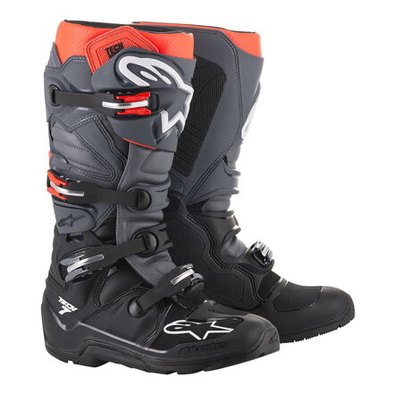 Čižmy ALPINESTARS TECH 7 Enduro čierno sivo červené fluo