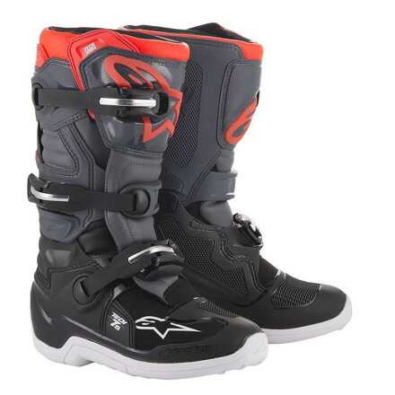 Čižmy ALPINESTARS TECH 7S MX čierno sivo červené fluo detské