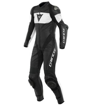Dámska kožená kombinéza DAINESE Imatra 1-dielna perforovaná čierno biela