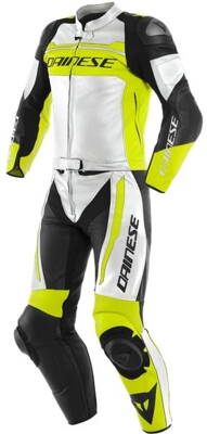 Kožená kombinéza DAINESE Mistel 2-dielna bielo žlto fluo čierna