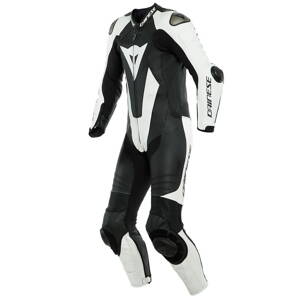 Kožená kombinéza DAINESE Laguna Seca 5 1-dielna perforovaná čierno biela