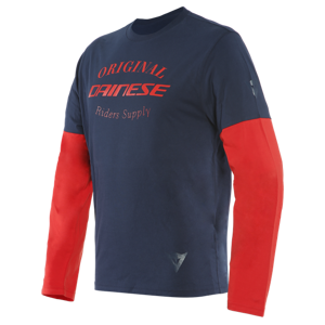 Tričko DAINESE Paddock T-shirt Ls tmavomodro červené