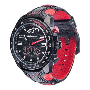 Náramkové hodinky ALPINESTARS Chrono čierno červené kožený náramok