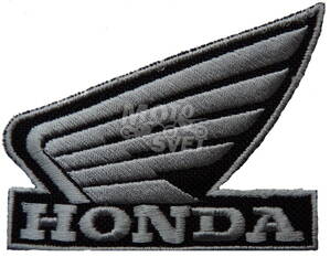 Nášivka HONDA krídlo malé čierno-sivé