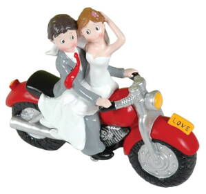 Postavička motorkár svadba - 17cm