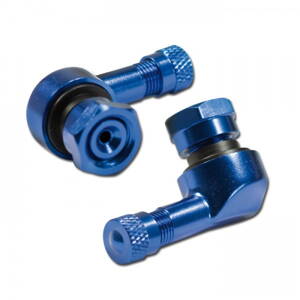 Bezdušový ventil s pravým uhlom modrý elox 11,3 mm