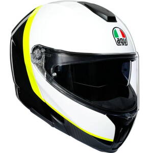 Prilba AGV SPORTMODULAR Ray karbónovo bielo žltá fluo