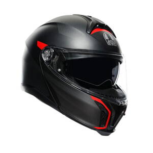 Prilba AGV Tourmodular Frequency tmavošedo červená matná