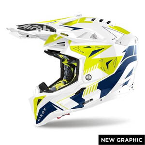 Prilba AIROH Aviator 3 Spin žlto modrá lesklá