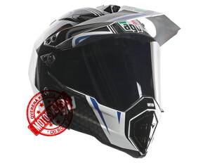 Prilba AGV AX-8 Dual Evo GT White/Gunmetal/Blue