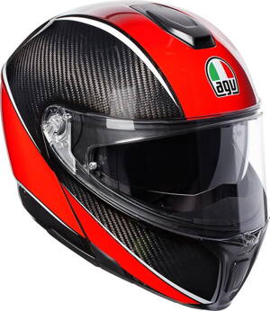 Prilba AGV SPORTMODULAR Aero Pinlock karbón červená