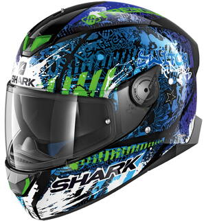Prilba SHARK SKWAL 2 Switch Riders 2 čierno bielo zelená KBG