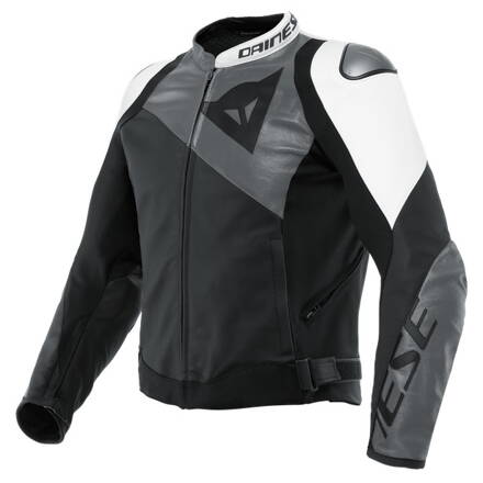 Kožená bunda DAINESE Sportiva čierno sivo biela 