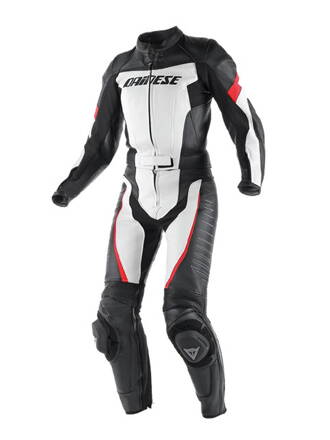 Dámska kožená kombinéza DAINESE T. Racing Div. 2-dielna čierno bielo červená
