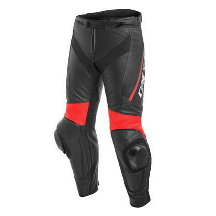 Kožené nohavice DAINESE Delta 3 čierno červené fluo