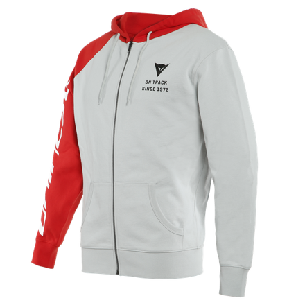 Mikina DAINESE Paddock Full-zip Hoodie červeno svetlo-sivá