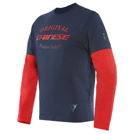 Tričko DAINESE Paddock T-shirt Ls tmavomodro červené