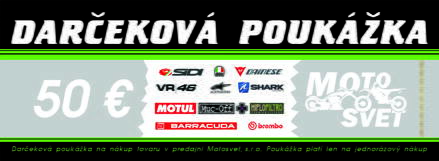 Darčeková poukážka MOTOSVET v hodnote 50€