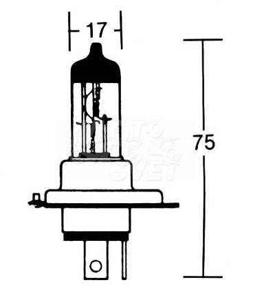 H4 Žiarovka 12V 60/55W P43T, Heavy Duty