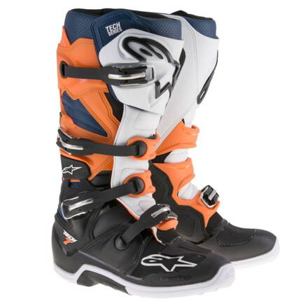 Čižmy ALPINESTARS TECH 7 čierno oranžovo modro biele