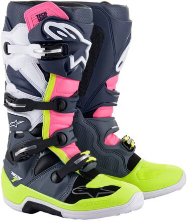 Čižmy ALPINESTARS TECH 7 tmavo sivo modro ružové