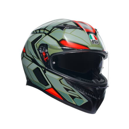 Prilba AGV K3 Decept čierno zeleno červená matná