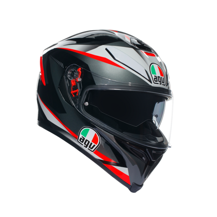 Prilba AGV K-5 S Plasma čierno sivo červená
