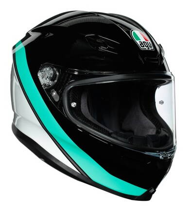 Prilba AGV K6 Multi Minimal čierno perleťovo bielo aqua zelená