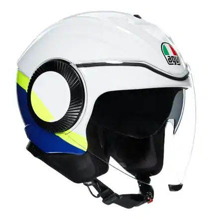 Prilba AGV ORBYT Block bielo modro žltá fluo