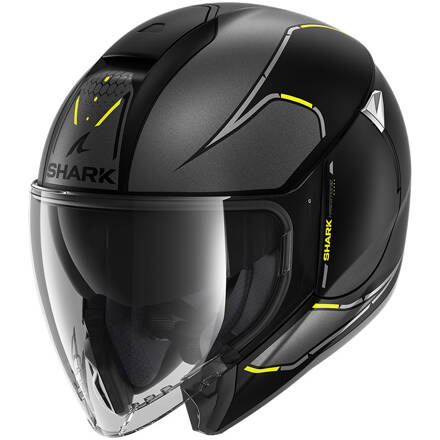 Prilba SHARK CITYCRUISER Krestone čierno sivo žltá matná KAY 
